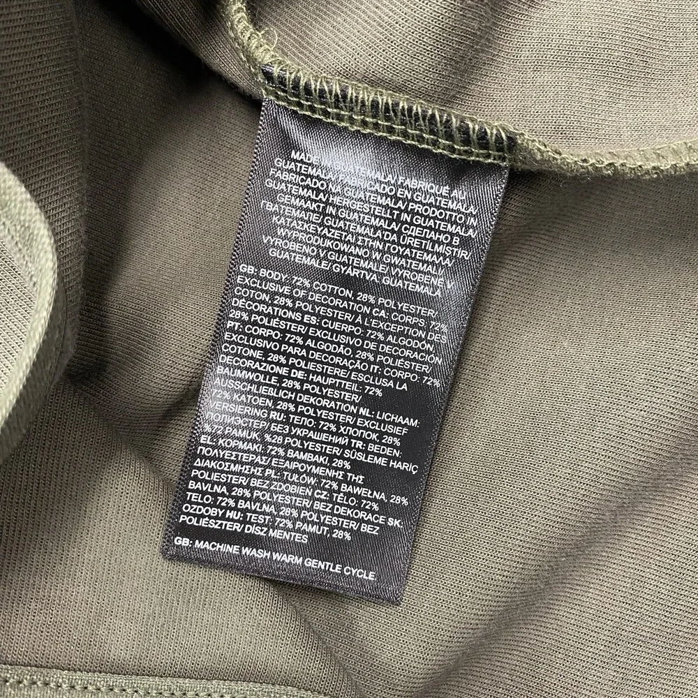 The North Face Sweatshirt Mens Large Taupe Green Double Knit Half Zip Pullover